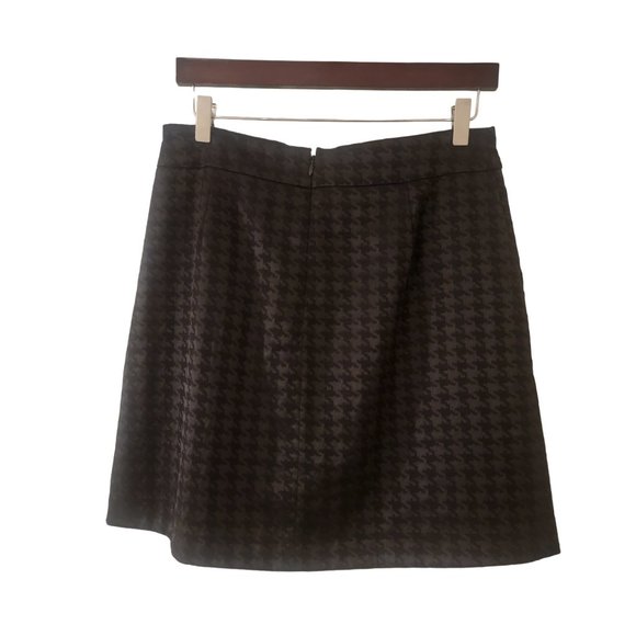 Halogen Womens Skirt Size 6 Petite Houndstooth Mini Pleated A-Line Pockets Black - Picture 2 of 5